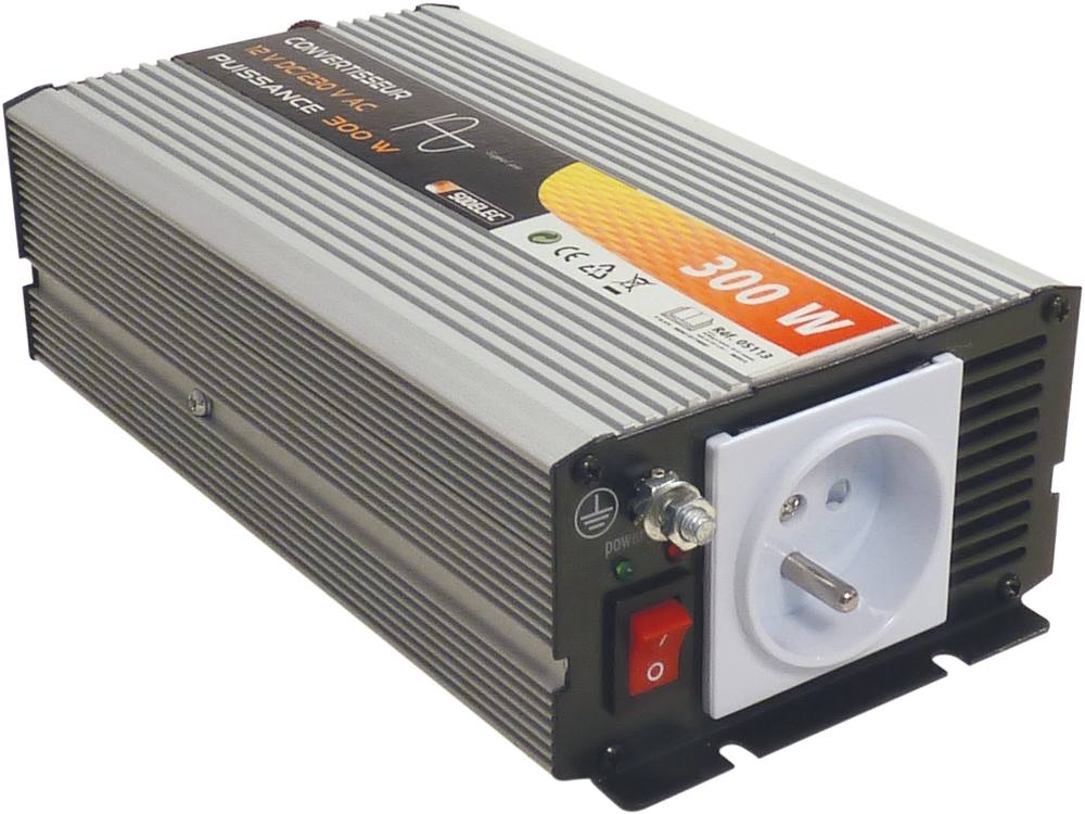 Convertisseur 12V DC/230V AC - 600W max - pure sinusoïde - SODELEC 05113